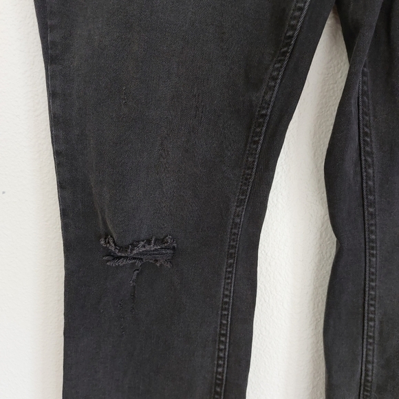 FREE PEOPLE good time people cropped  Rigid jeans Frayed black size 31 W… - Picture 8 of 16